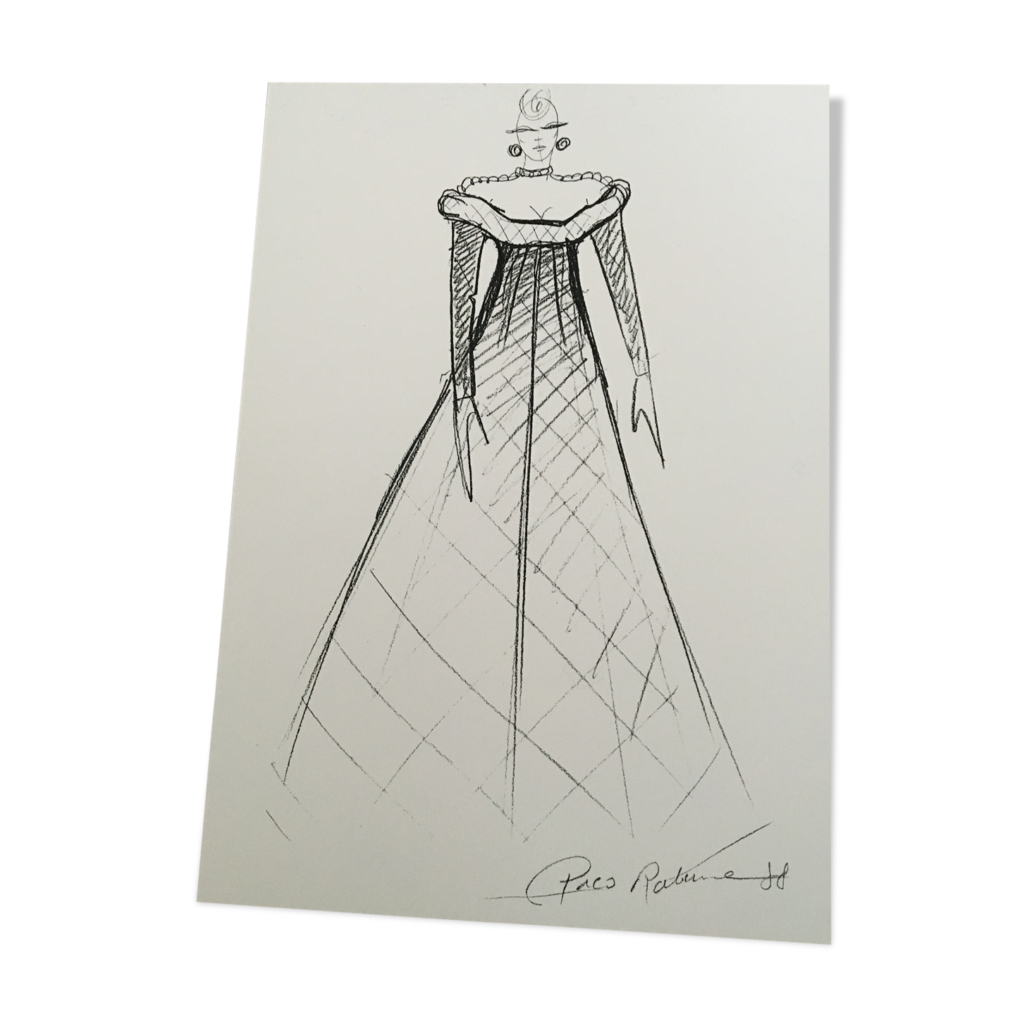 Paco Rabanne: fashion illustration from the 80s/90s