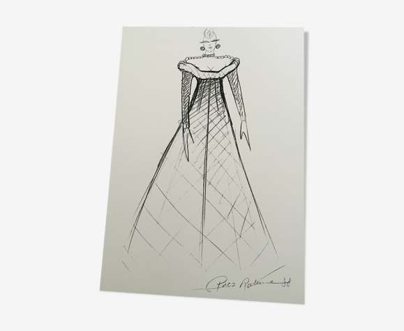 Illustration de mode Paco Rabanne des années 80/90