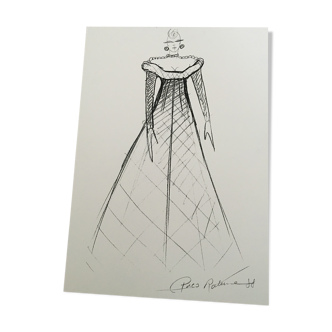 Paco Rabanne: fashion illustration from the 80s/90s