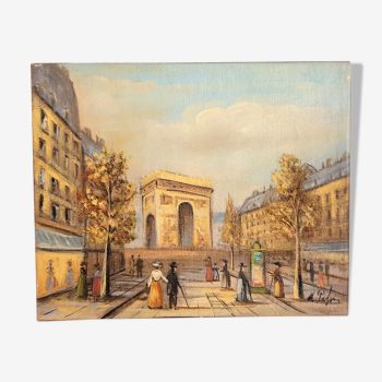 oil on canvas by French painter Michel PABOIS - Paris - L'Arc de Triomphe