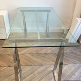 Glass and metal desk