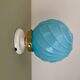 Applique globe vintage art déco en opaline bleue