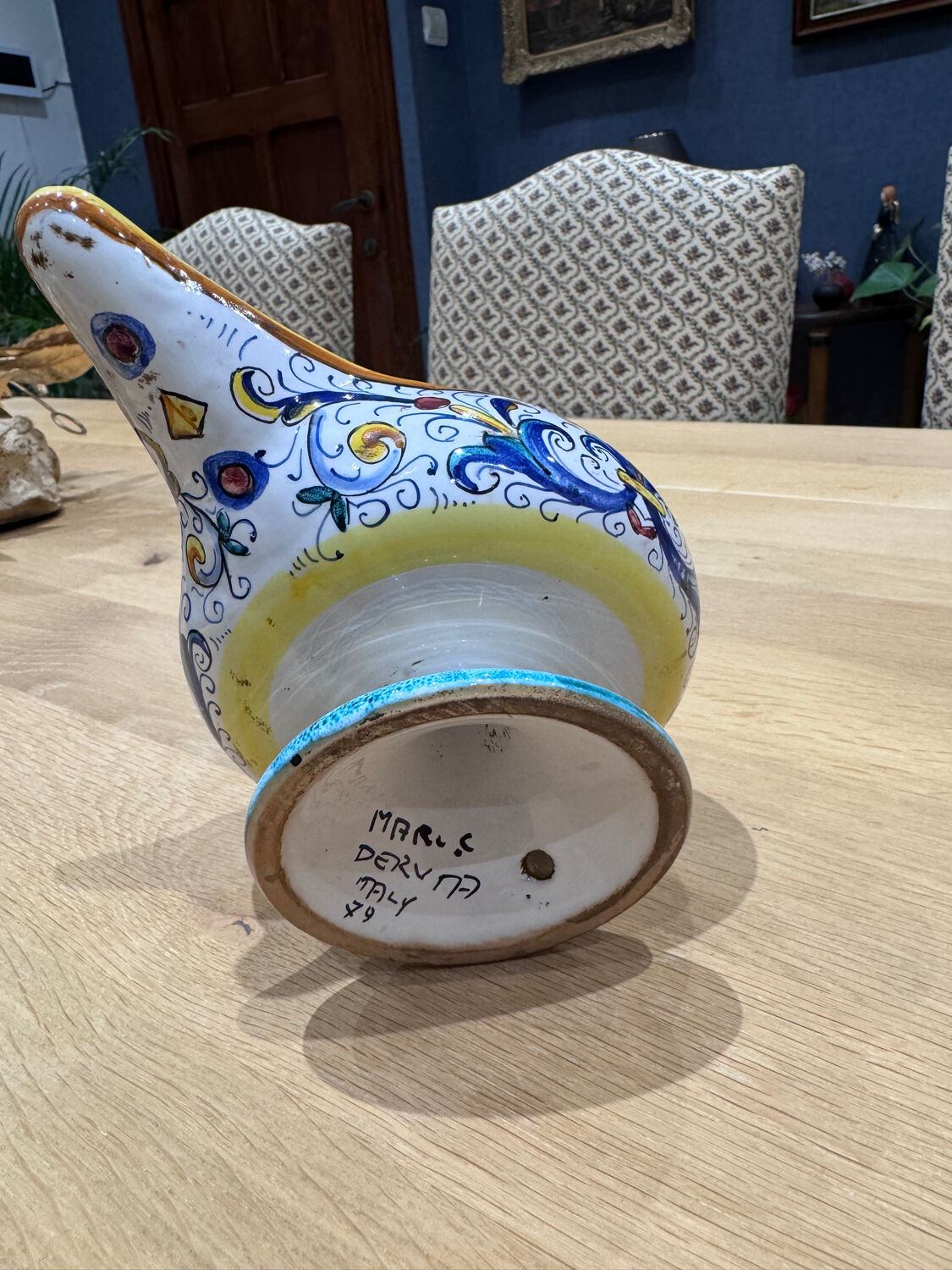 Painted ceramic candlestick – Deruta