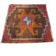 Tapis herki kurde vintage, 100 x 100 cm