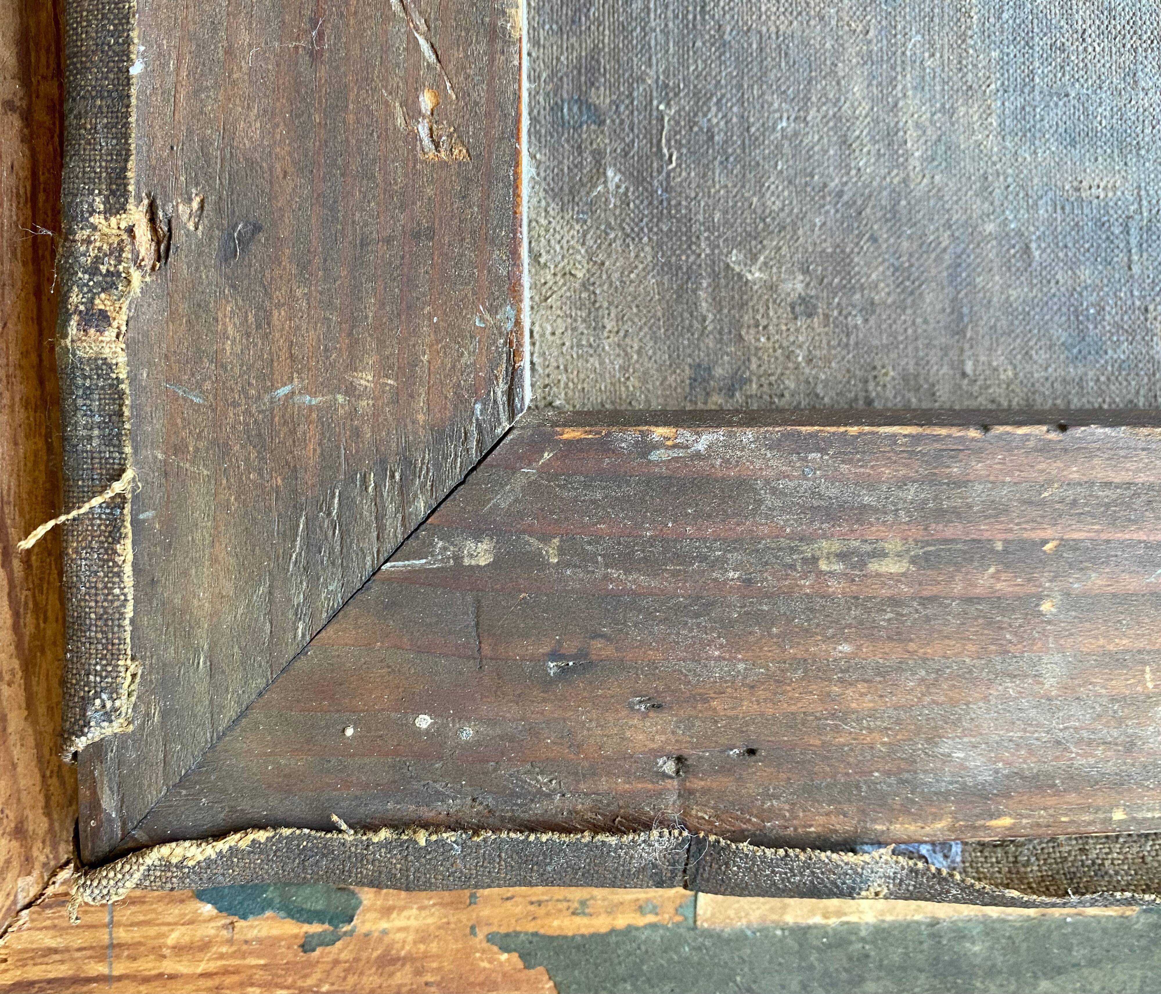 Marine painting "animated lake landscape" HST Italy Switzerland? Nineteenth century