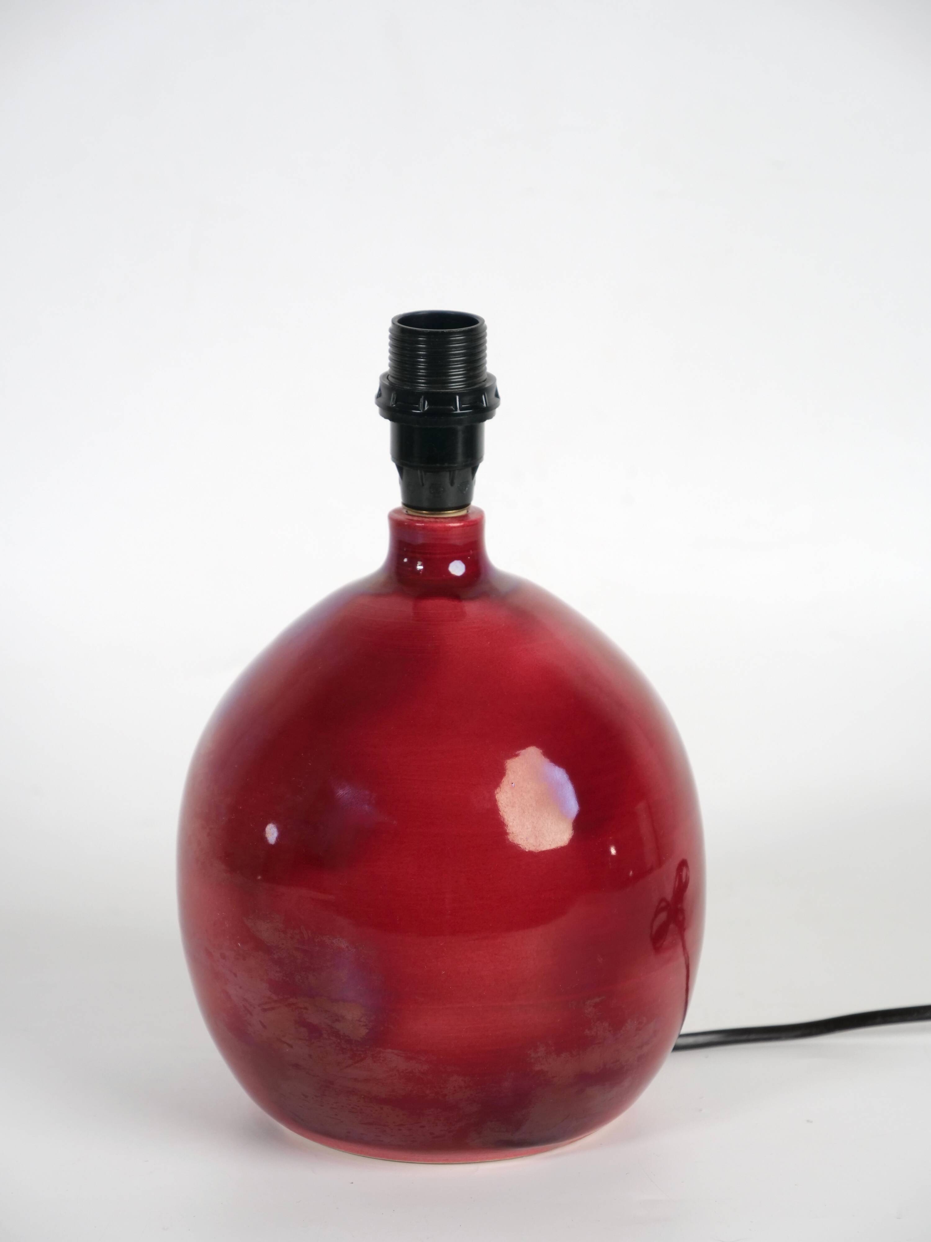 Ceramic lamp foot ox blood