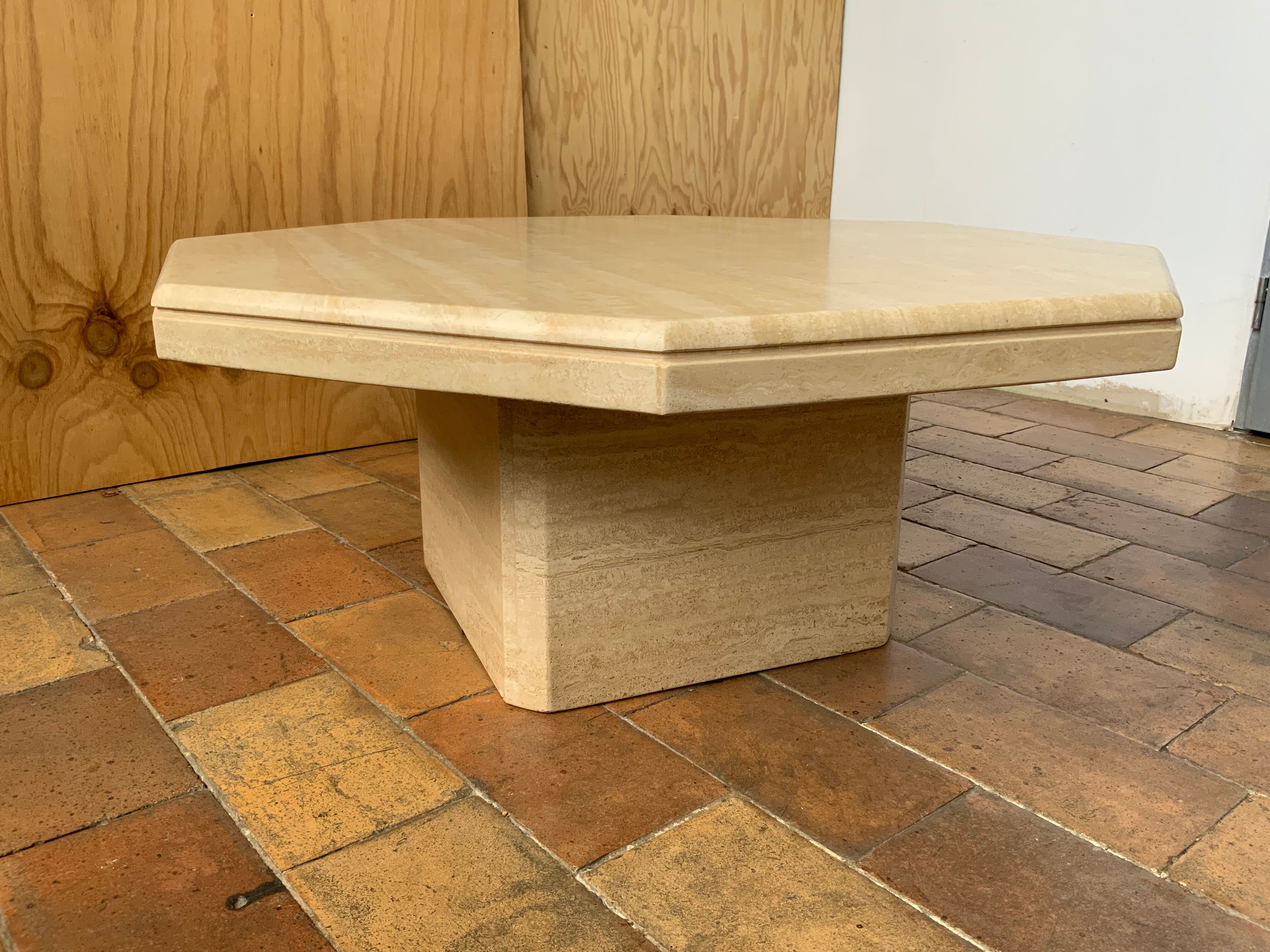 Travertine coffee table