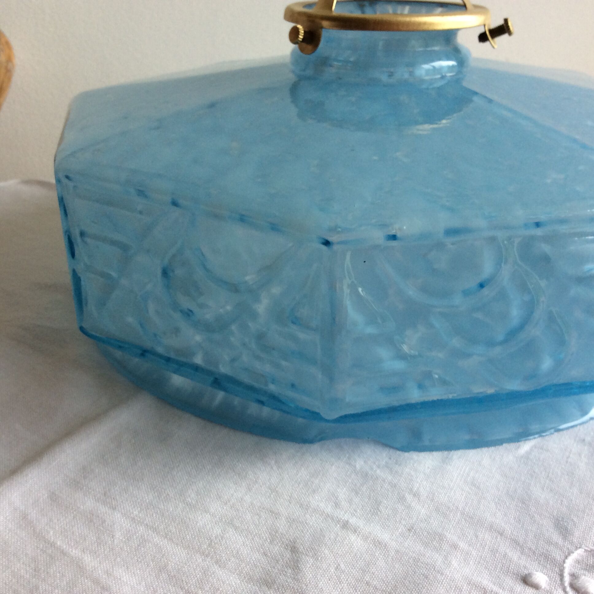 White speckled glass lampshade from the 30s