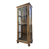19th-century English pine display cabinet