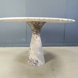 Vintage round marble dining table 1970s