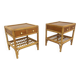Set of 2 rattan bedside tables, Kenneth Bergenblad, Dux, Sweden, 1960.
