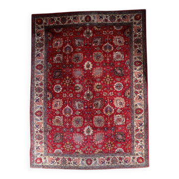 Antique Tabriz wool rug, allover Shah Abbasi floral, crimson field, c. 1920s — 303 × 403 cm — 1C1278