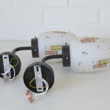 Pair of Unique Vintage Redesign Wall Lamps Glass Lights from Italy 1960's