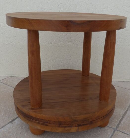 Table basse chic de style à double plateaux en bois massif