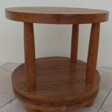 Chic style coffee table with double solid wood tops