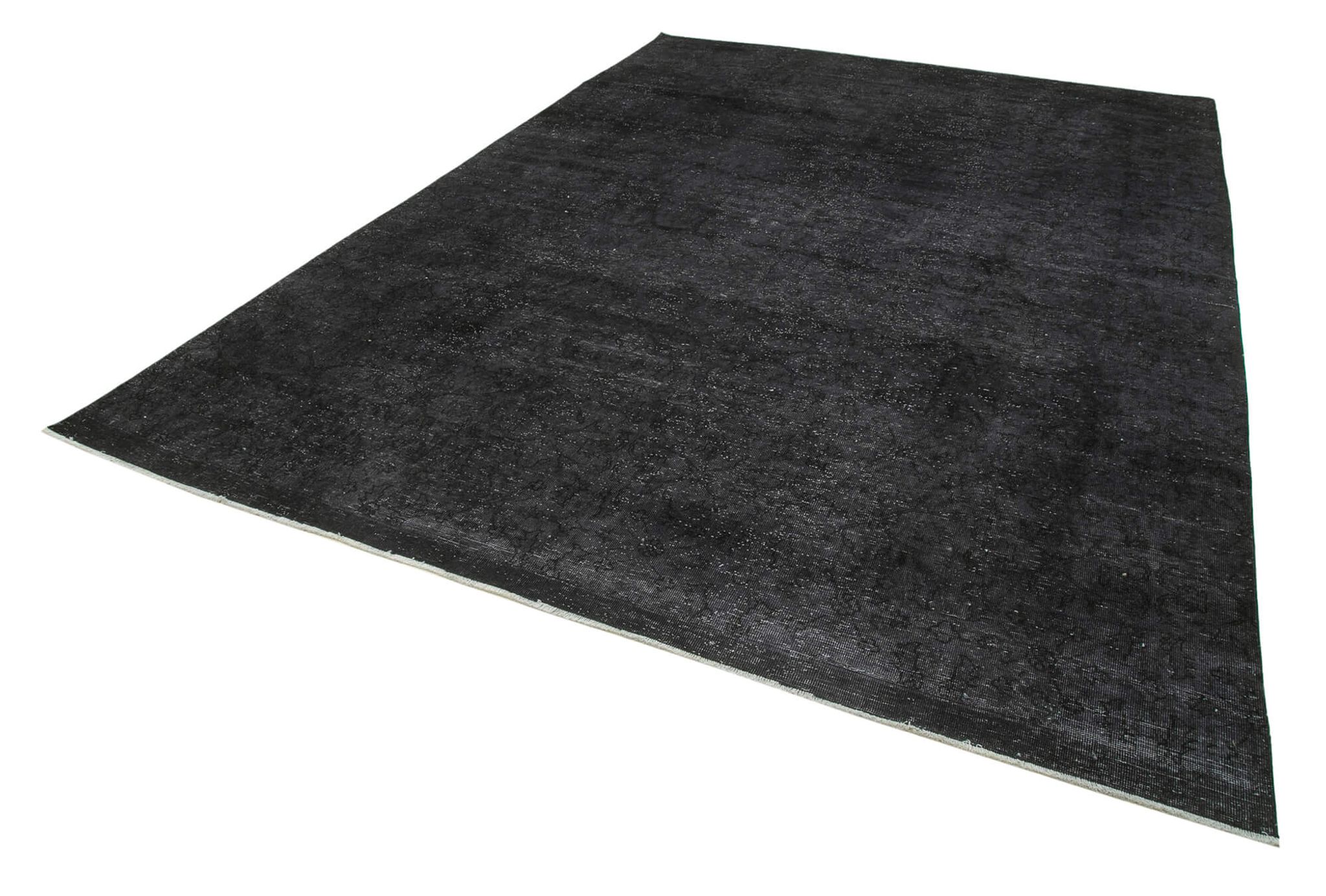 Handwoven Persian Overdyed 273 cm x 387 cm Black Wool Carpet