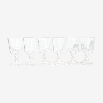 6 glasses of white wine crystal of Arques model Louvre