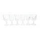 6 white wine glasses, Arques crystal, Louvre model