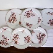 Set of 6 vintage Sarreguemines dinner plates, Danish pattern 210412