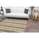 Vintage Turkish Oushak Handmade Wool Cotton Green Kilim Area Rug 160x190