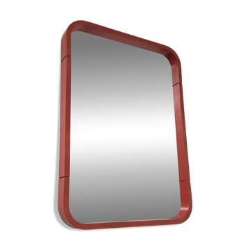 Miroir rond rouge en pop art des années 80