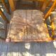 Rustic straw seat wooden chair / 1 set of 6 chairs