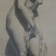 Ebba Von Wachenfeldt dessin au fusain d'une statue de femme | 1883