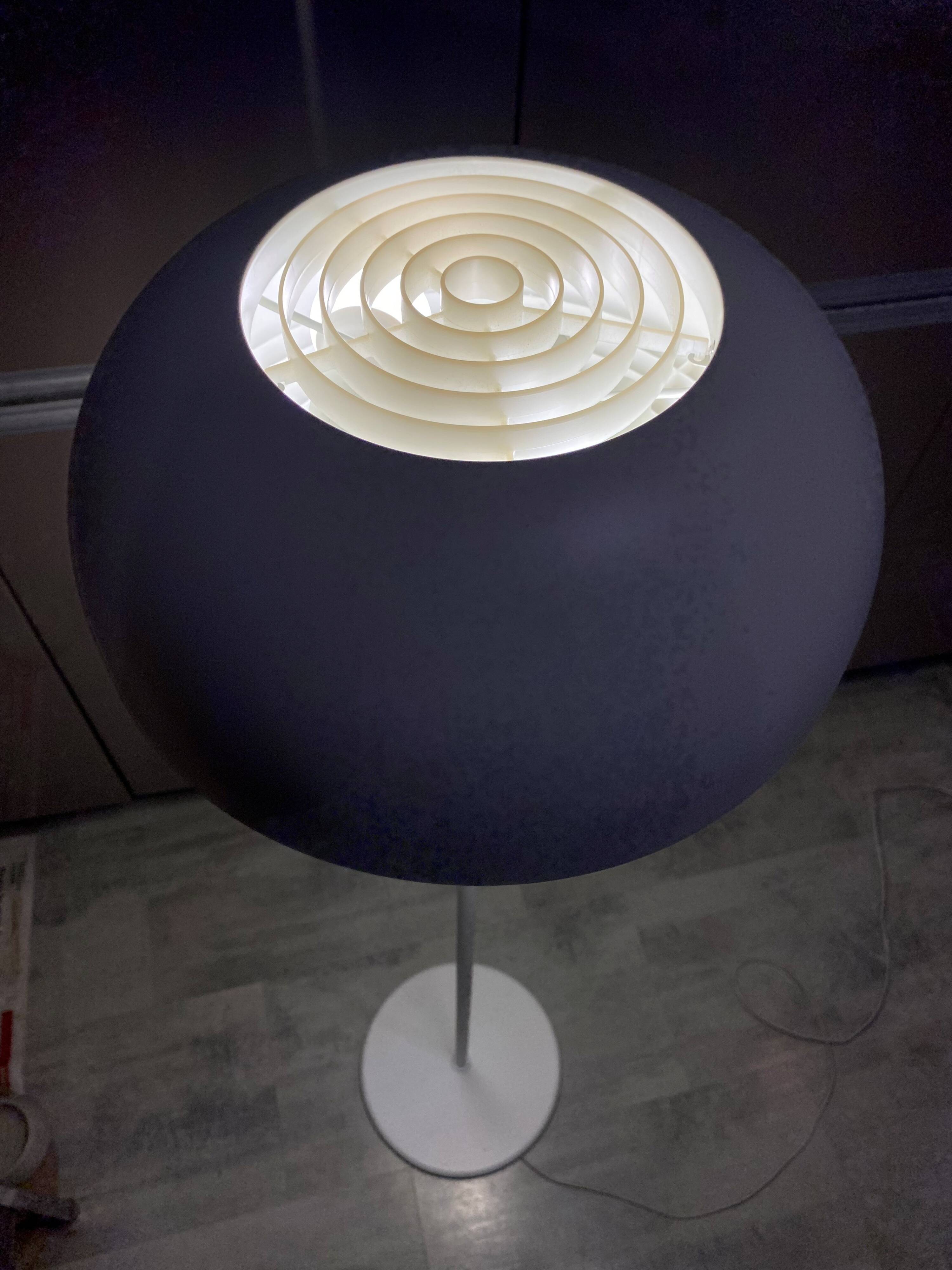 Lampadaire champignon Ikea Nymane TYP G1706 métal blanc vintage 1990