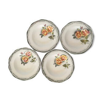 Set de 4 assiettes creuses "Odile" Digoin Sarreguemines