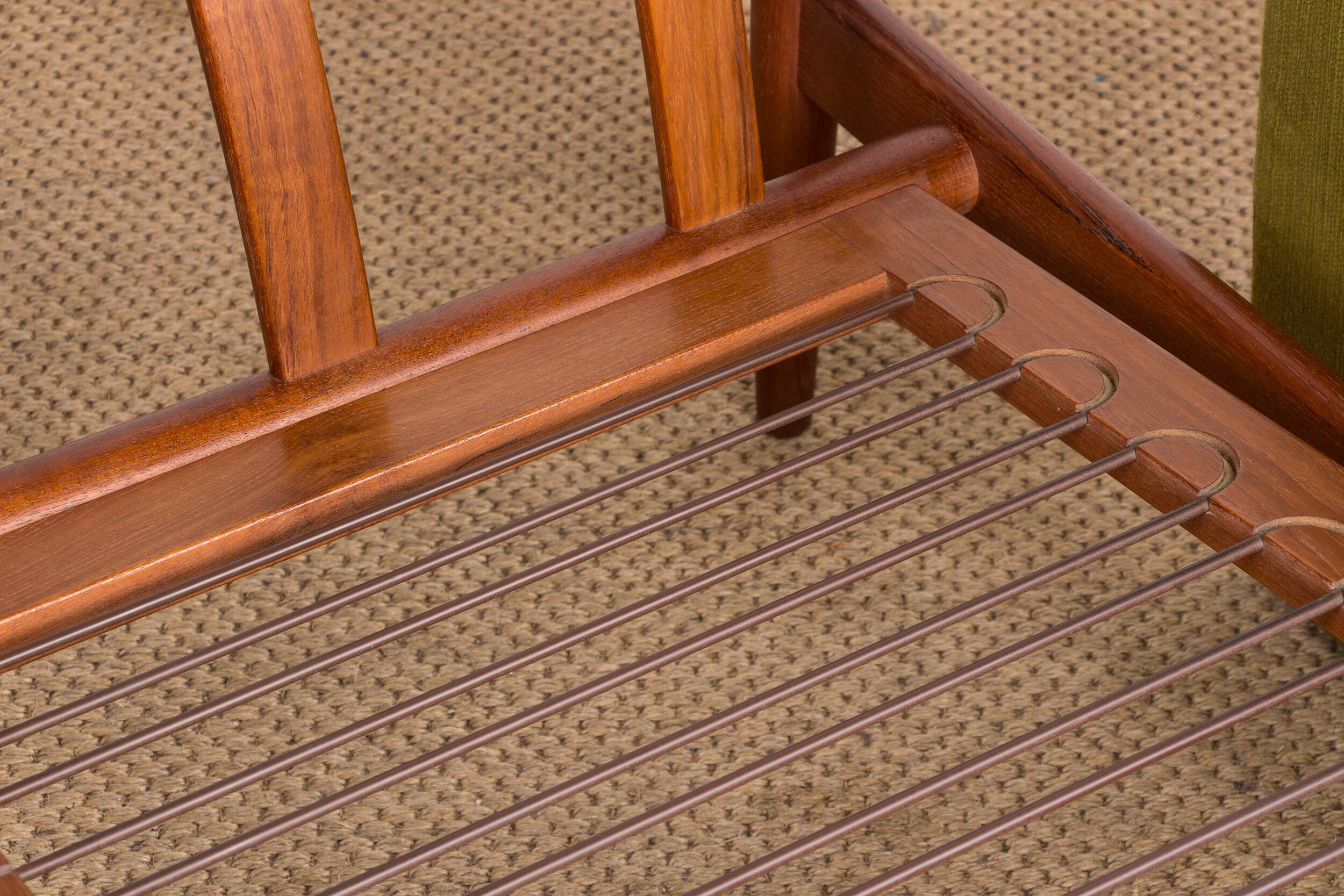 Danish Teak and fabric armchair by Børge Jensen & Sønner 1960.