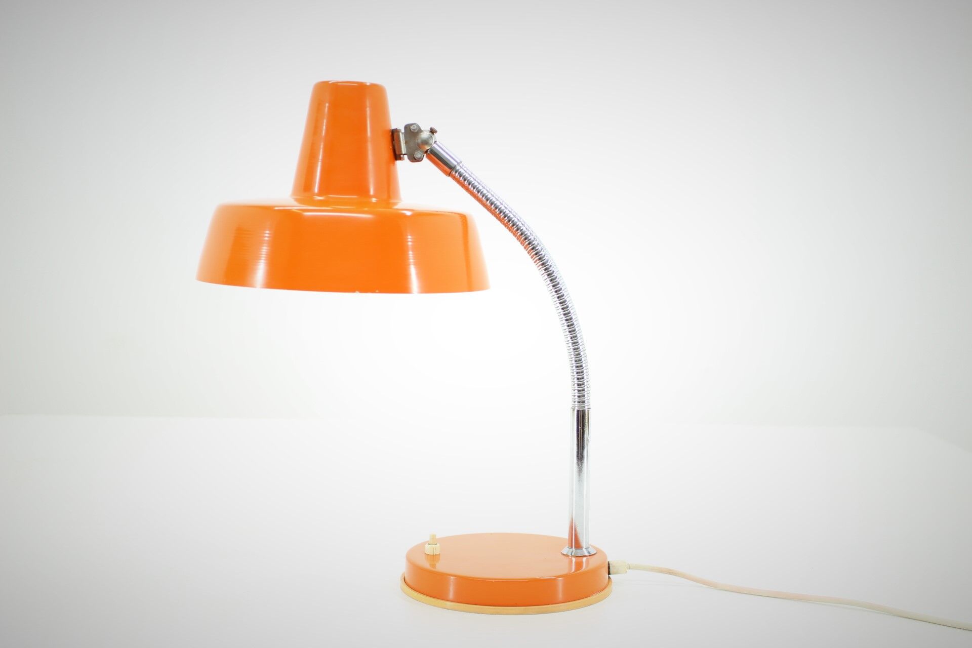 1970s adjustable orange table lamp, Czechoslovakia