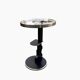 Vintage side table in glass, wood and aluminum