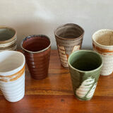6 verres mug en grès