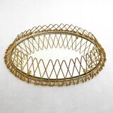 Erdecor Escaut retractable mirror tray • Gilded with fine gold • 1950