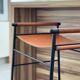 Jeu de 4 tabourets de bar Artisan Contemporary Cuir marron foncé Métal noir et caoutchouc
