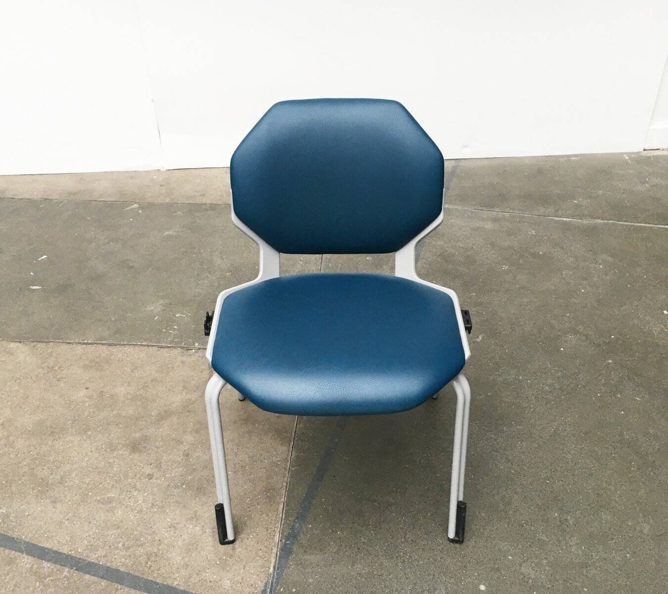 Stackable vintage leather dining chairs from the German space age by Fröscher, 1970s, set of 2.