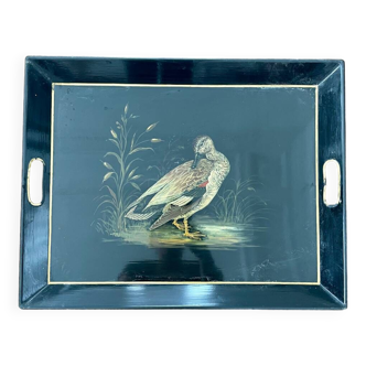 Hand Painted Meral Duck Tray