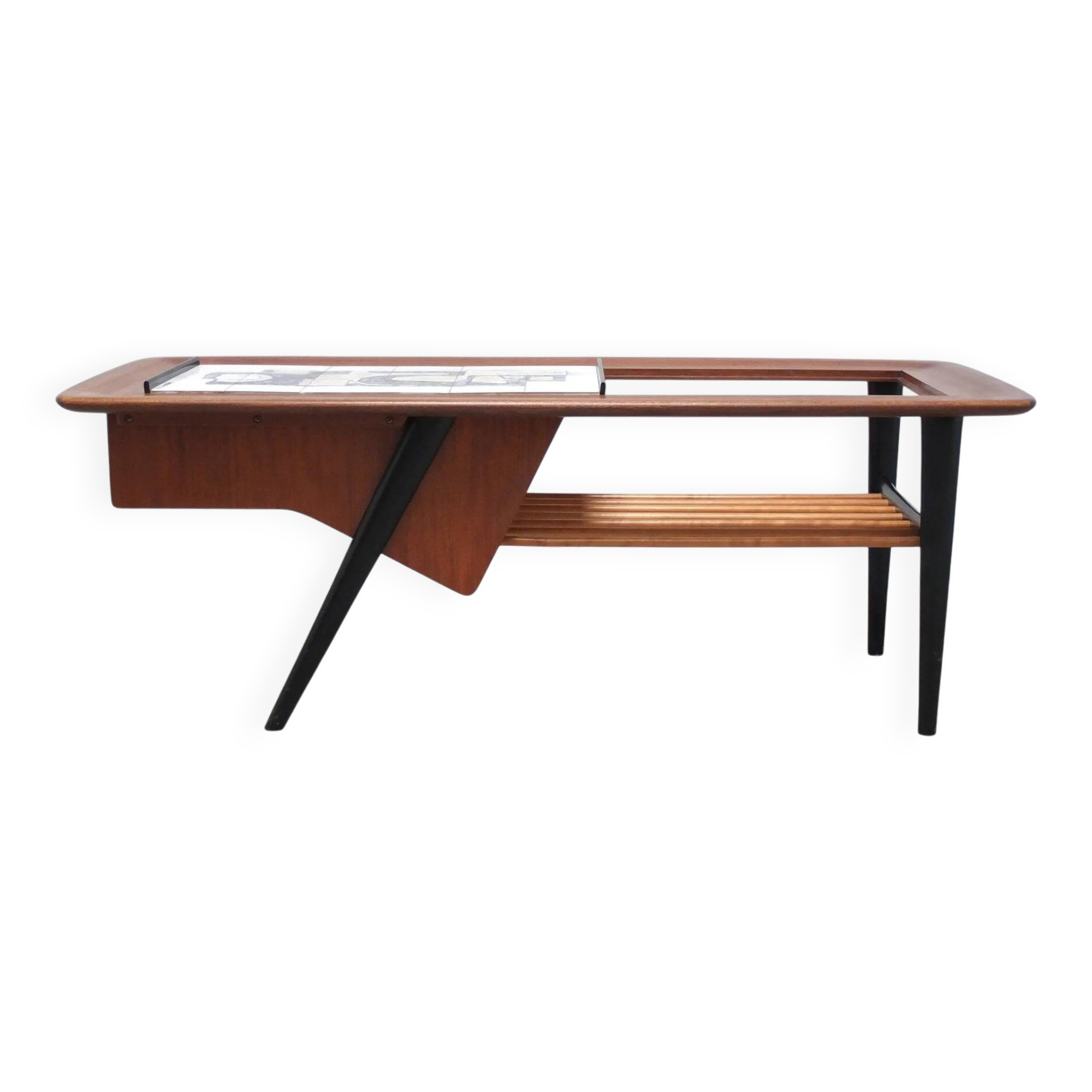 Decorative coffee table with bar by Alfred Hendrickx for Belform, 1950s