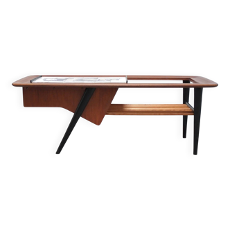 Decorative coffee table with bar by Alfred Hendrickx for Belform, 1950s