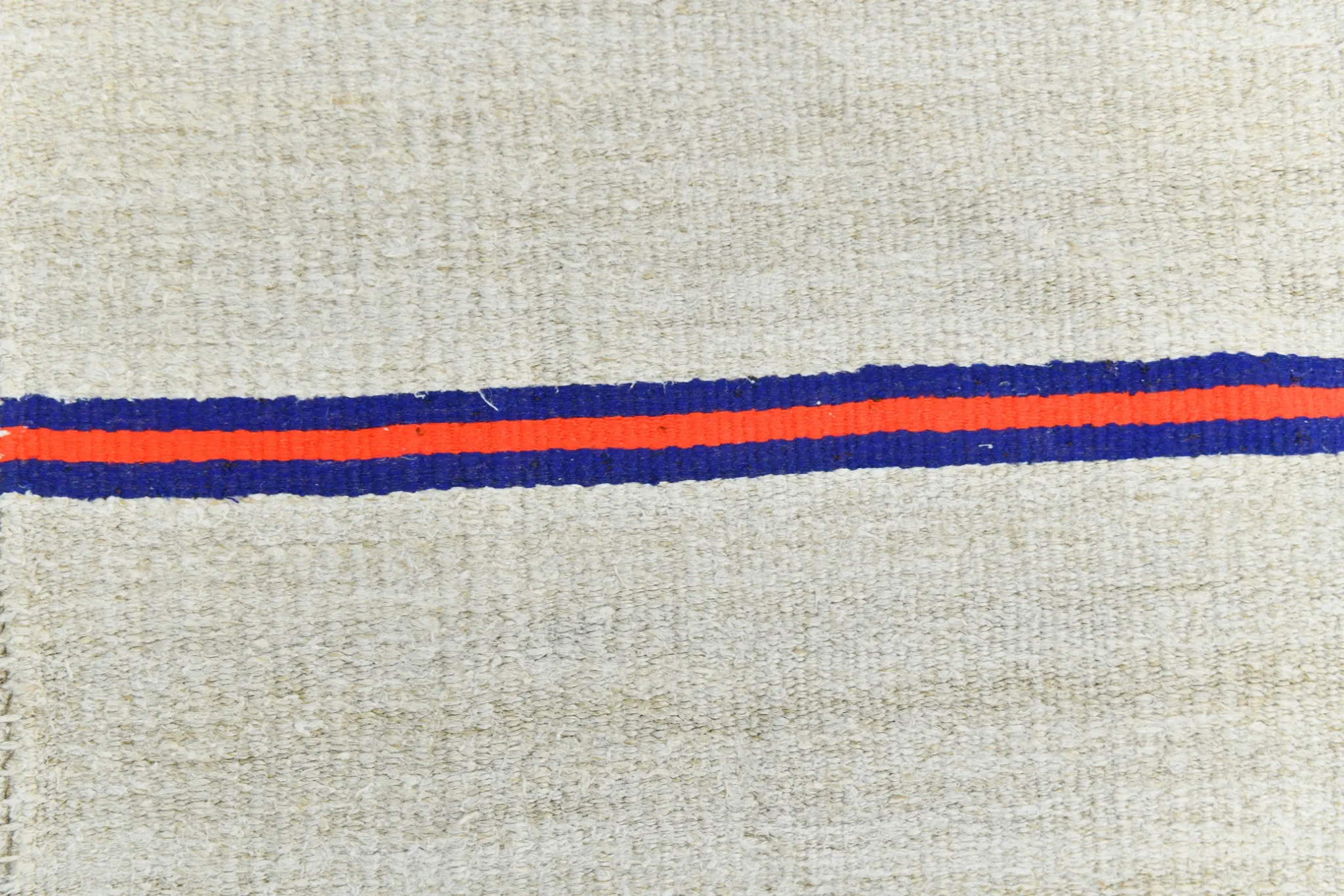 Off White & Cream Mid Century Modern Kilim Rug, Bohemian Living Room Carpet