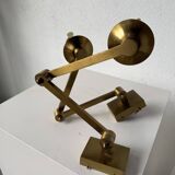 Pair of brass wall lights with articulated arms from the 70s