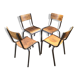 Set of 4 mismatched chairs vintage school mullca communities