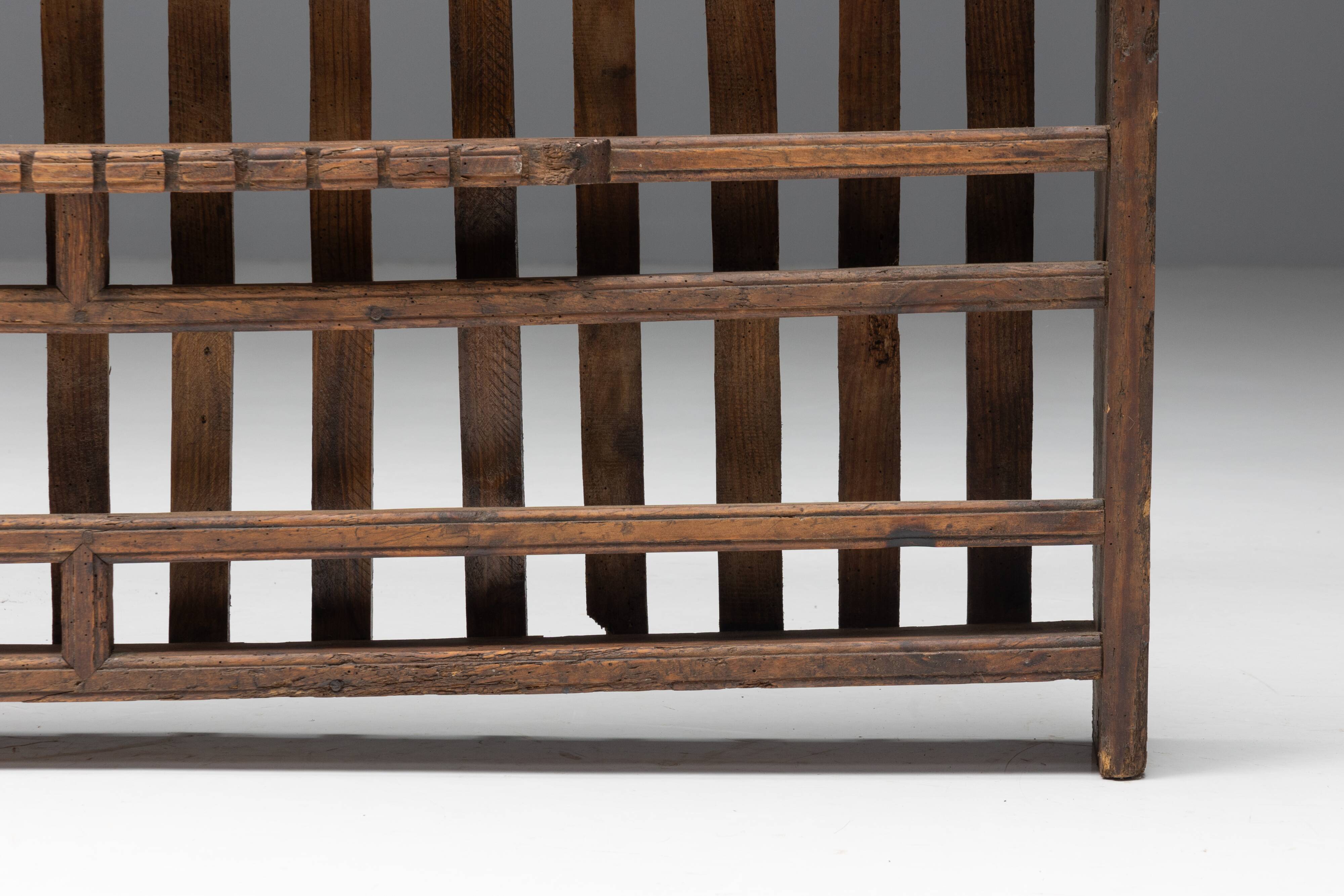 Rural Travail Populaire Shelving Unit, France, 19th Century