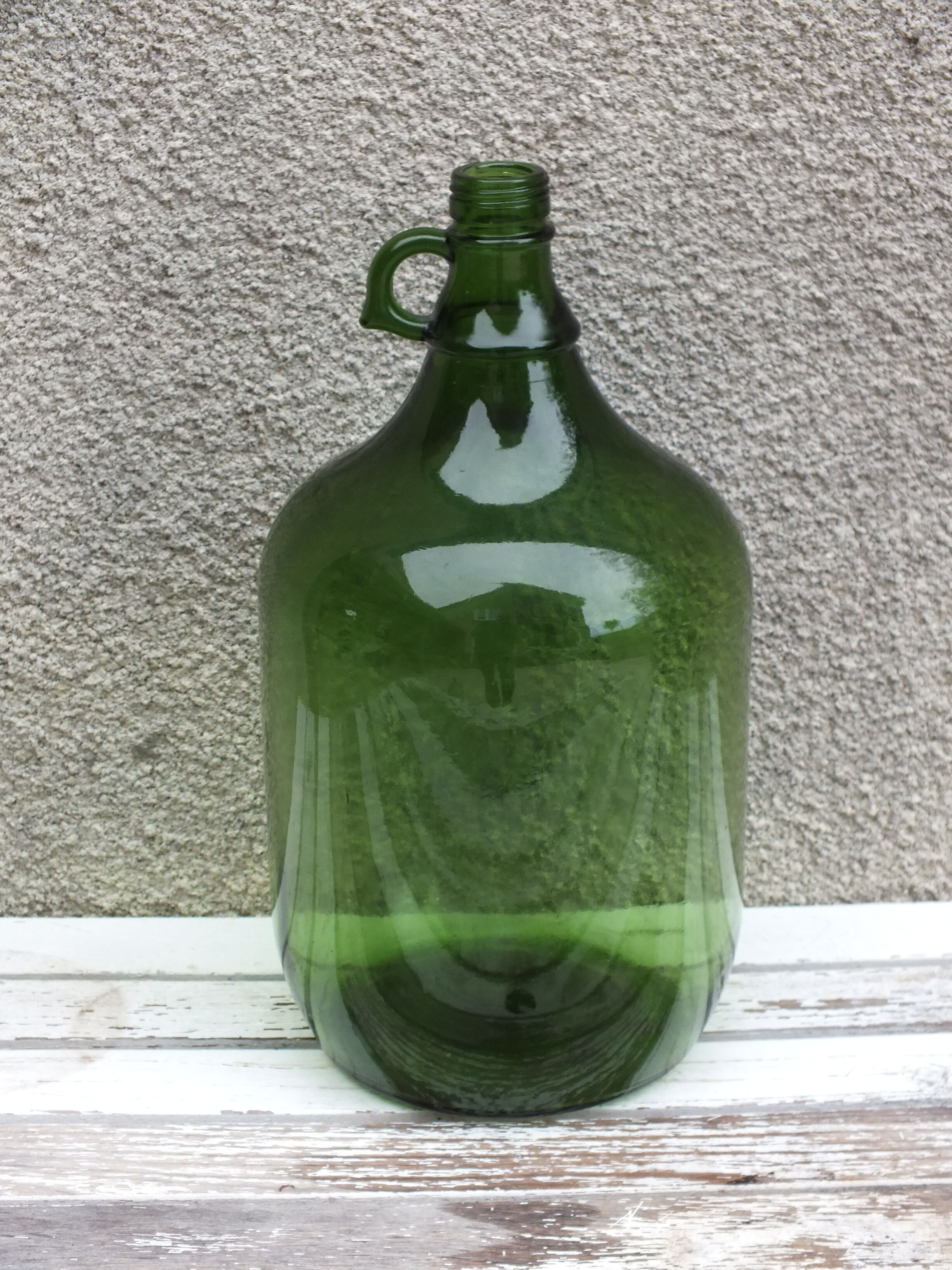 Old green glass bottle 5L