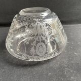 Acid etched crystal vase