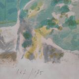 The novelist original hand-signed lithograph Gaston Sébire