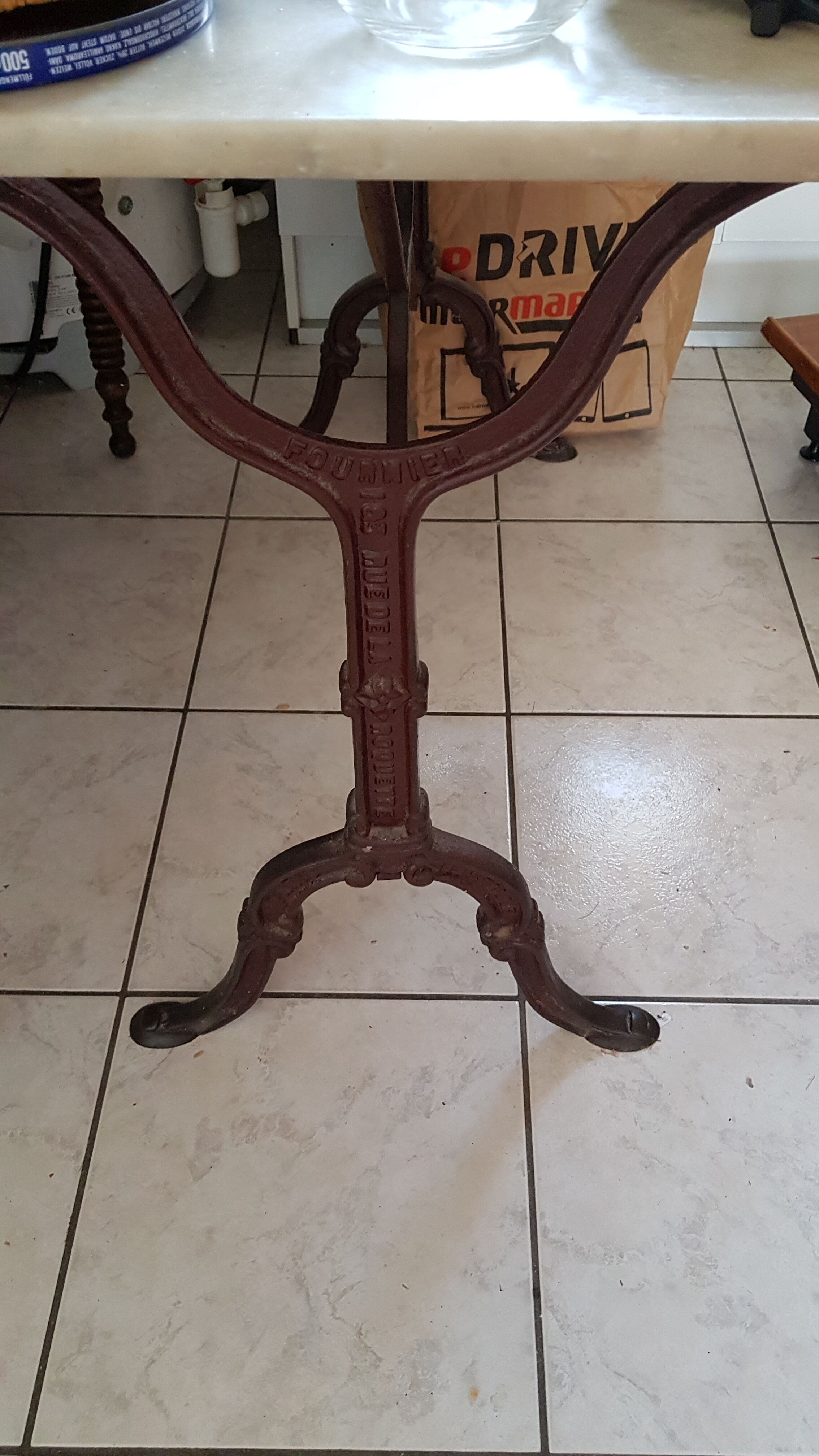 Bistro table with marble top