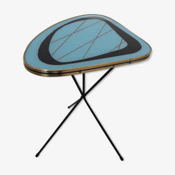 Table tripode années 50 plateau verre