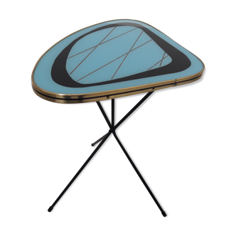 Table tripode années 50 plateau verre