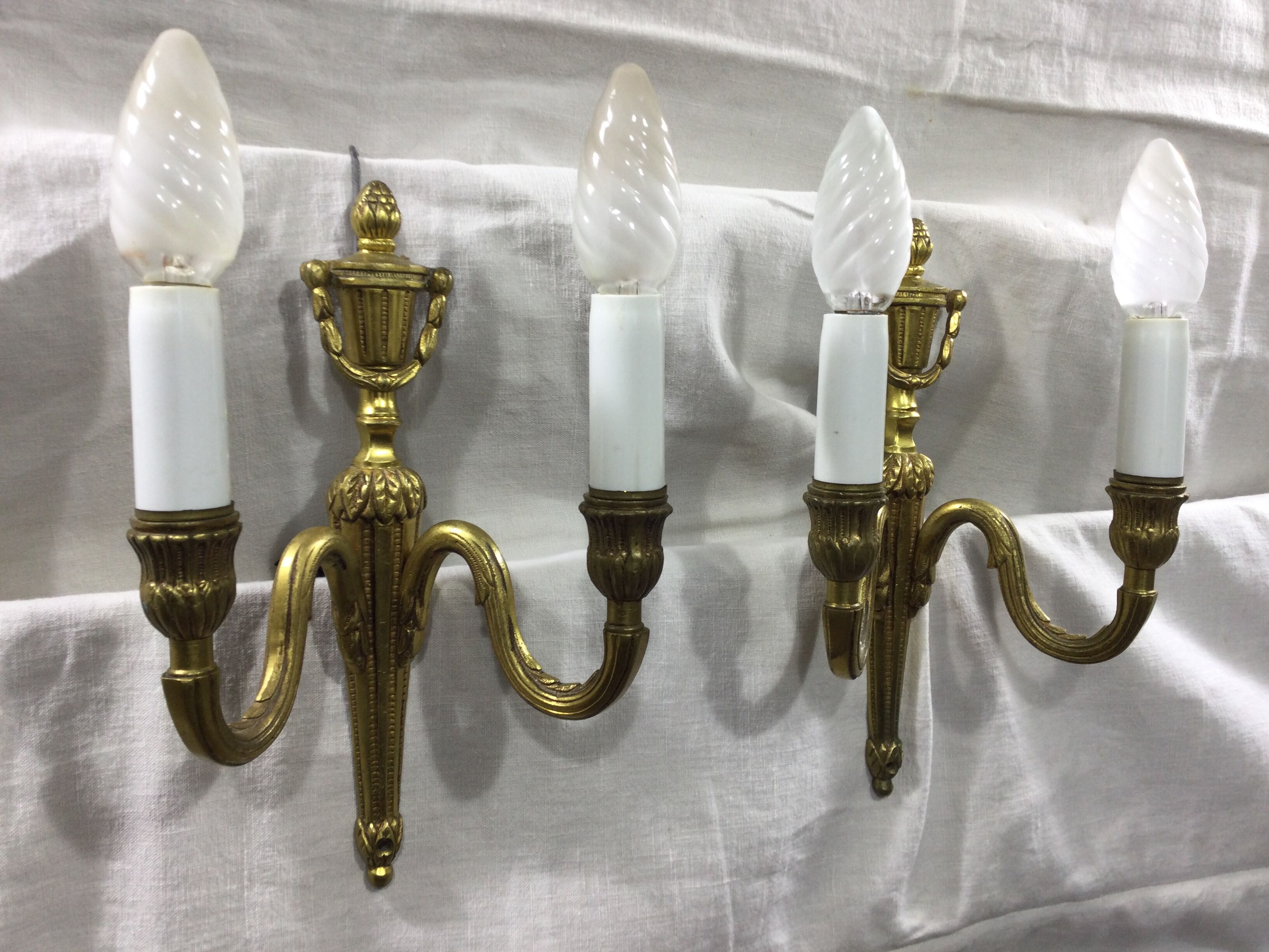 Pair of sconces Louis XVI Bronze